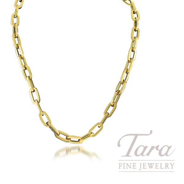 Roberto Coin 18K Yellow Gold Flat Oval Link Necklace 17"