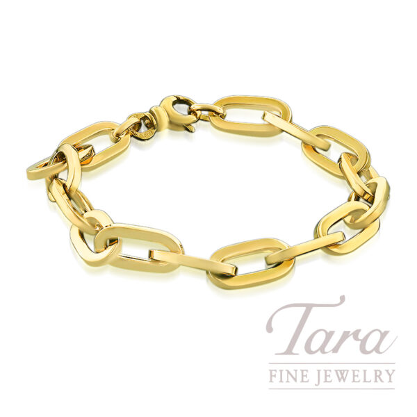 Roberto Coin 18K Yellow Gold Flat Oval Link Bracelet 9.8G