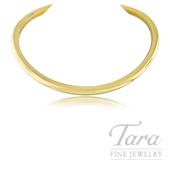 18K Yellow Gold Italian Choker Necklace with Lapis Lazuli Cabochon 75.4G