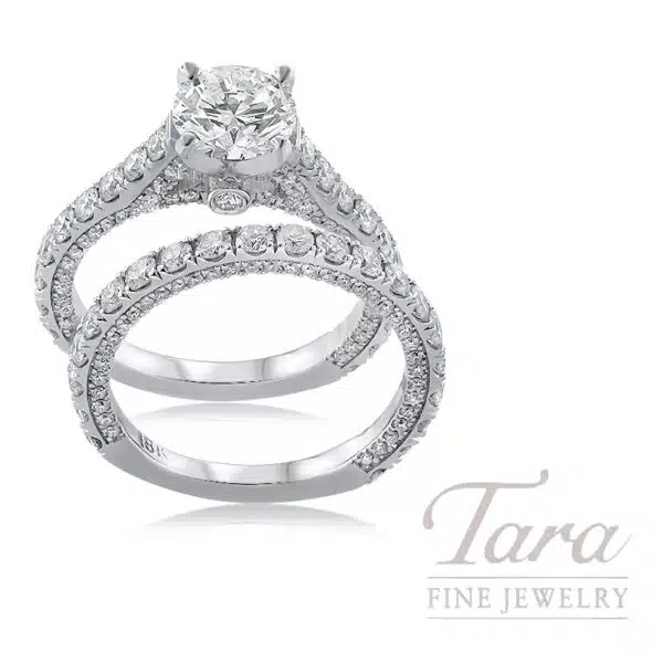 18K White Gold Diamond Engagement Ring Setting 1.25TDW