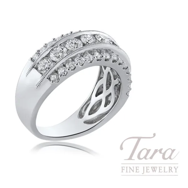 14K White Gold Diamond Band 1.90TDW, 7.1G