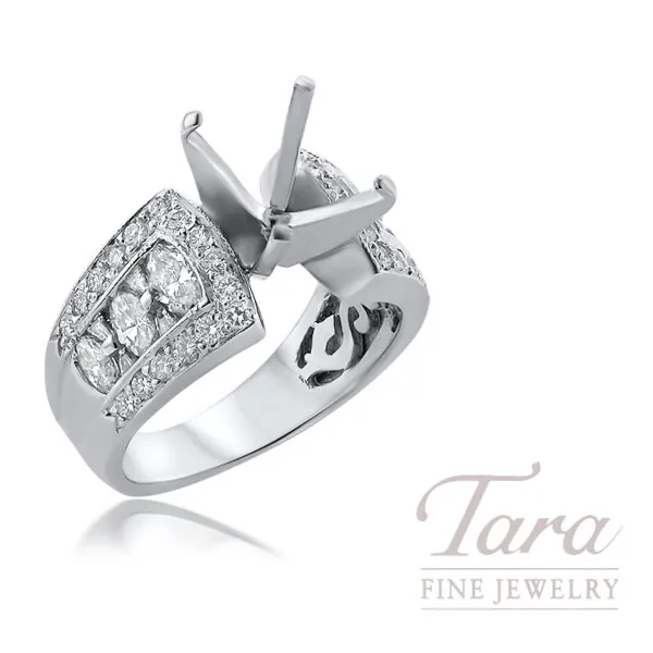 JB Star Platinum Diamond Semi Mount Ring Setting 1.71TDW