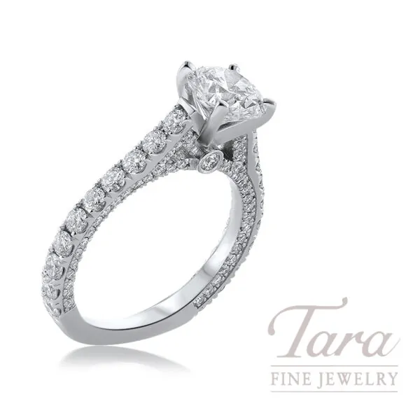 18K White Gold Round Diamond Engagement Wedding Set 1.25CT TW