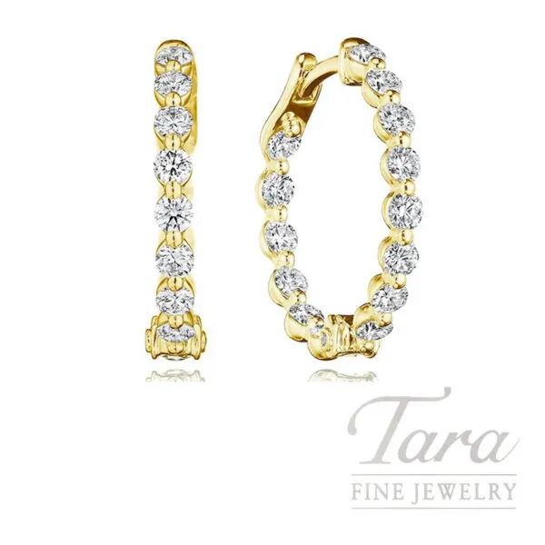 Verragio 18K Yellow Gold Diamond Royalty Hoop Earrings 2.25TDW, 30MM