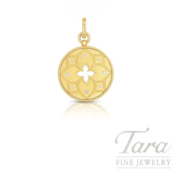 Roberto Coin 18K Yellow Gold Diamond Venetian Princess Pendant .09TDW
