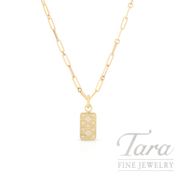 Roberto Coin 18K Yellow Gold Diamond Venetian Princess Dog Tag, 0.15TDW