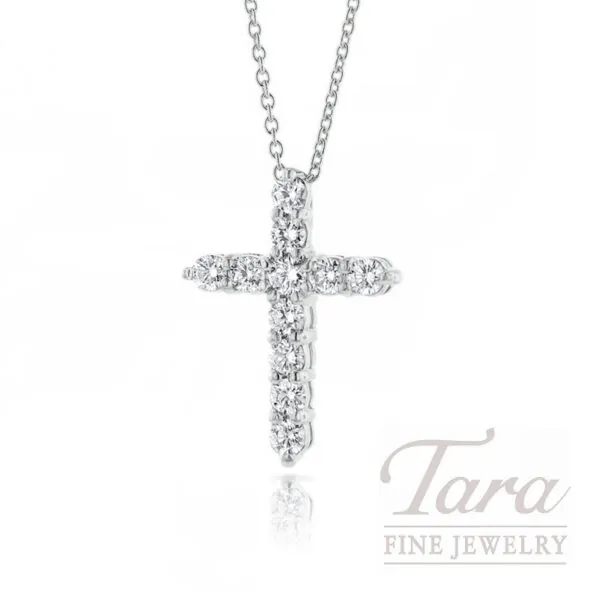 Roberto Coin 18K White Gold Diamond Cross Pendant, 0.88TDW