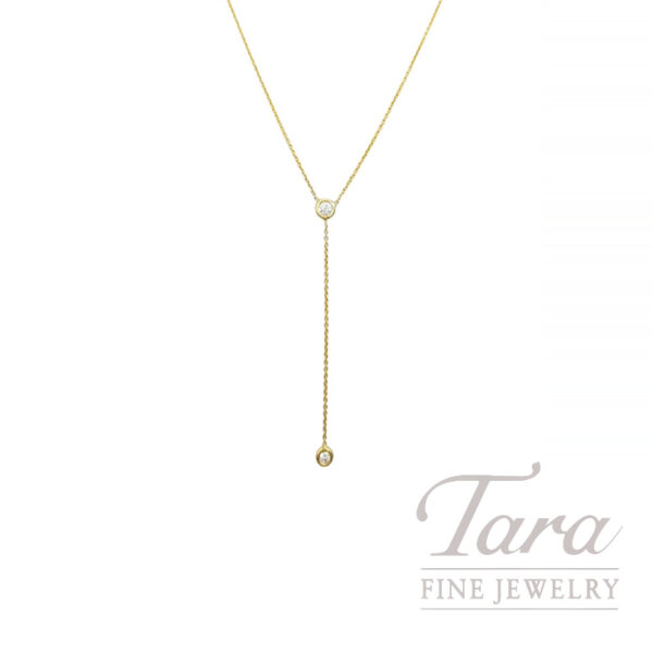 Roberto Coin 18K Yellow Gold Y Diamond Lariat Necklace, 0.15TDW