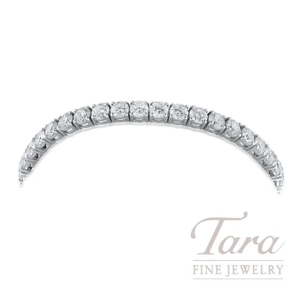 18K White Gold Diamond Tennis Bracelet, 36 Diamonds, 15.38TDW, 7"