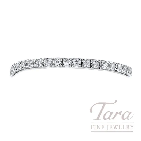 18K White Gold Diamond Tennis Bracelet 36 Round Diamonds 6.78TDW