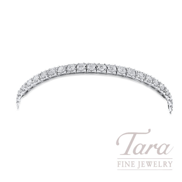 18K White Gold Diamond Tennis Bracelet 57 Round Diamonds 2.01TDW