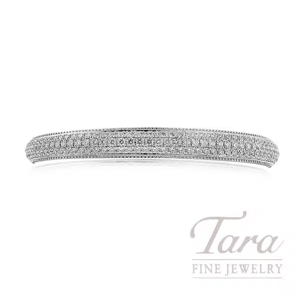 Verragio 18K White Gold Diamond Piazza Cuff Bracelet 3.30TDW, 20.7G