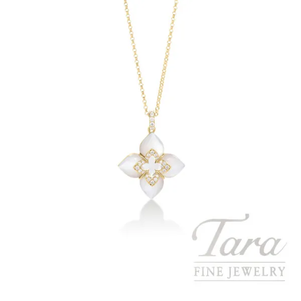 Roberto Coin 18K Yellow Gold Mother of Pearl Diamond Pendant Necklace 0.17TDW, 3.0TGW