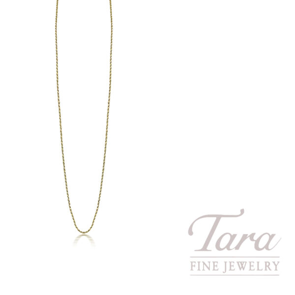 10K Yellow Gold Diamond Cut 20" Rope Necklace 3.3G
