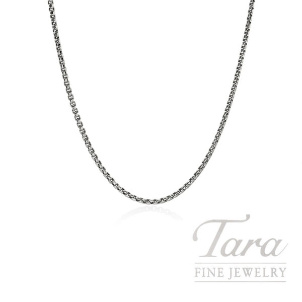 John Hardy Sterling Silver Box Chain Necklace 16.3G, 2.7MM
