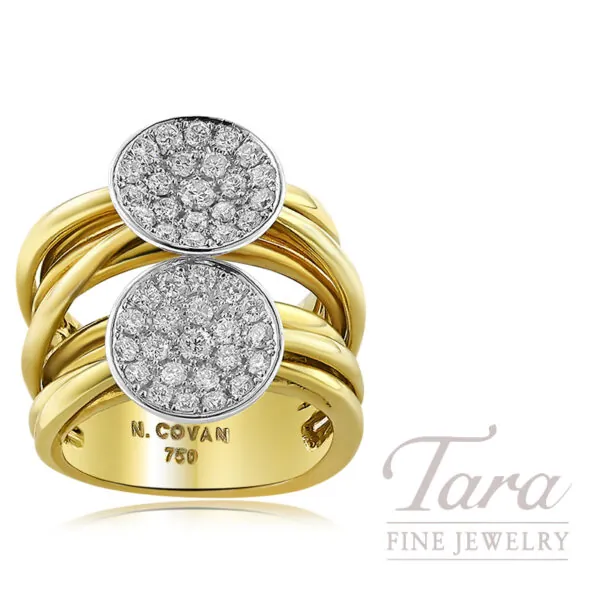 Norman Covan 18K Yellow Gold Diamond Ring 1.05TDW, 13.7G