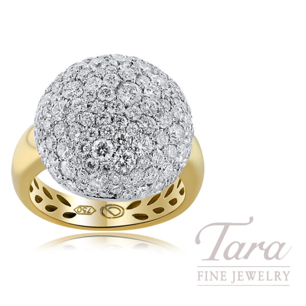 Norman Covan 18K Yellow Gold Diamond Ring 3.39TDW, 11.1G