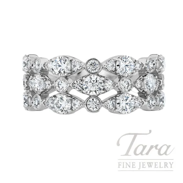 Hearts on Fire 18K White Gold Diamond Regal Triple Ring 1.63TDW