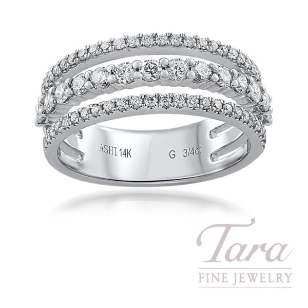 14K White Gold Diamond Fashion Ring, 0.75TDW