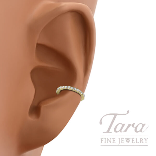 18K Yellow Gold Diamond Single Ear Cuff 0.15TDW
