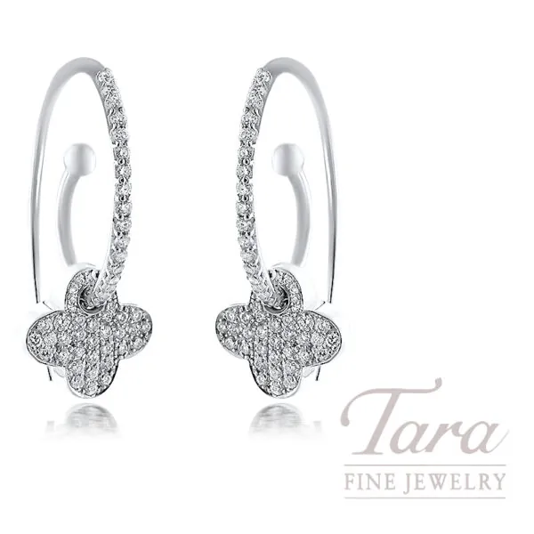 Norman Covan 18K White Gold Diamond Earrings 0.80TDW, 6.2G