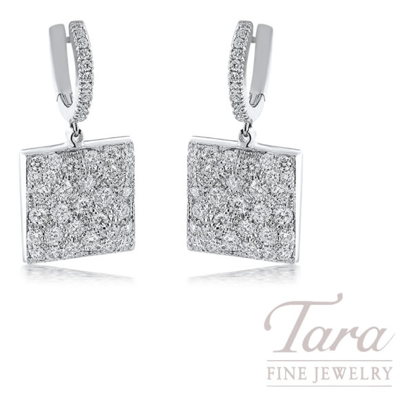 Norman Covan 18K White Gold Diamond Earrings 2.29TDW