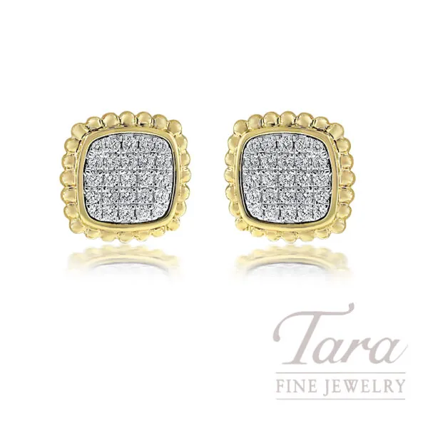 18K Yellow Gold Diamond Earrings 0.32TDW, 4.0G