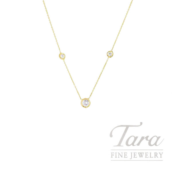Roberto Coin 18K Yellow Gold Diamond Bezel Station Necklace, 0.38TDW