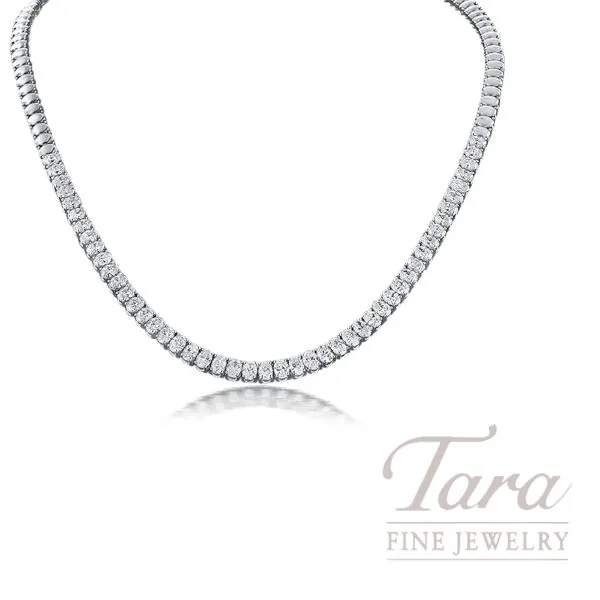 Norman Covan 18K White Gold Diamond Necklace, 48 Diamonds 8.18TDW