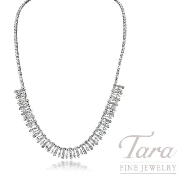 Norman Covan 18K White Gold Diamond Necklace 11.40TDW