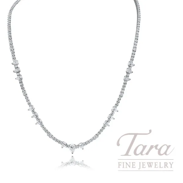 Norman Covan 18K White Gold Diamond Necklace 201 Diamonds, 6.55TDW
