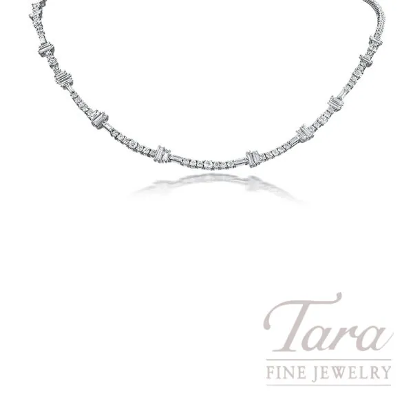 Norman Covan 18K White Gold Diamond Necklace, 178 Diamonds 4.72TDW