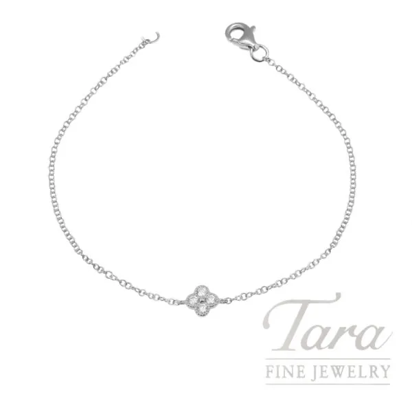 18K White Gold Diamond Bracelet 0.09TDW, 1.29G