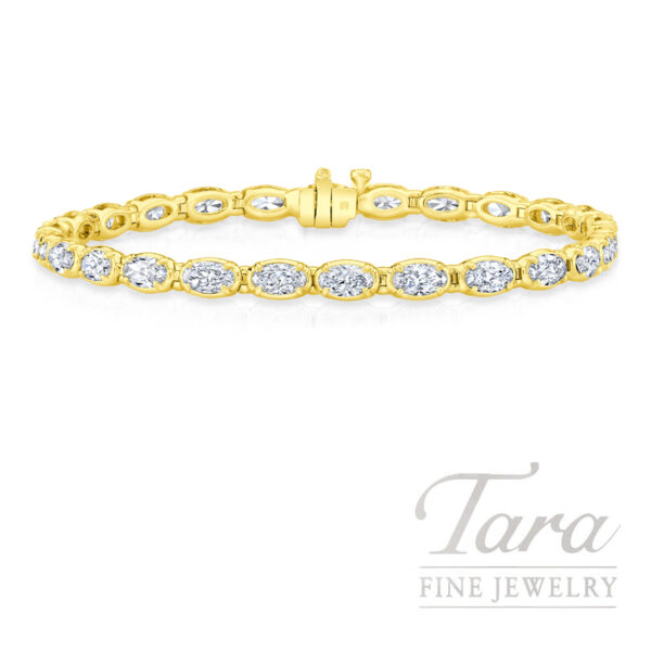 18K Yellow Gold Moval Diamond Bracelet 5.16TDW