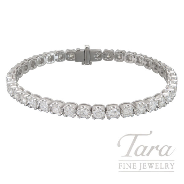 18K White Gold Diamond Tennis Bracelet 38 Round Diamonds 7.02TDW