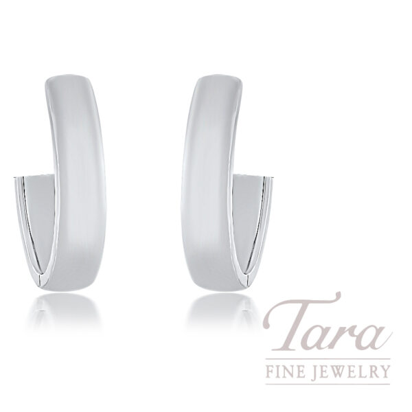 18K White Gold Hoop Earrings 3.07G, 15MM
