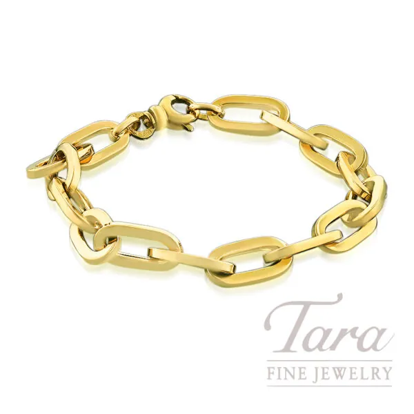 Roberto Coin 18K Yellow Gold Flat Oval Link Bracelet 9.8G
