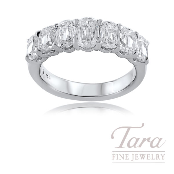 18K White Gold Criss Cut 7 Stone Diamond Band 3.46TDW