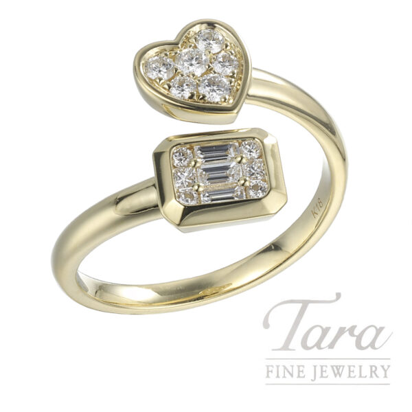 18K Yellow Gold Diamond Heart Ring .33TDW