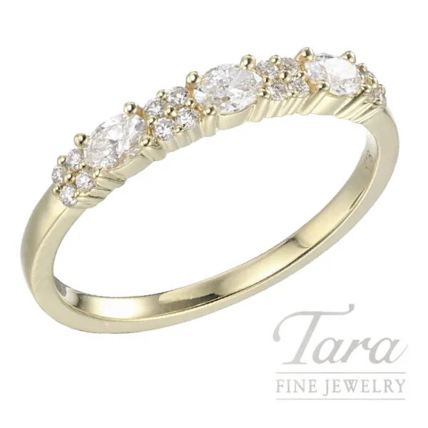 18K Yellow Gold Oval Diamond Ring 0.35TDW
