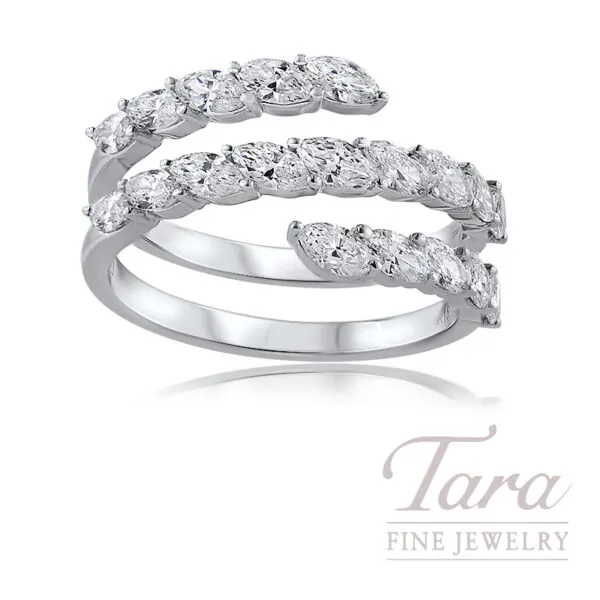 18K White Gold Marquise Cut Diamond Ring 1.47TDW