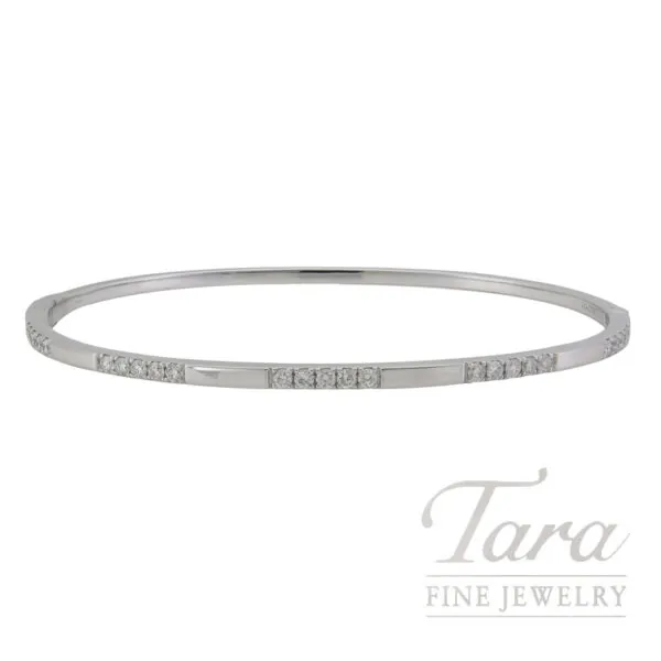 18K White Gold Bangle Bracelet 0.48TDW