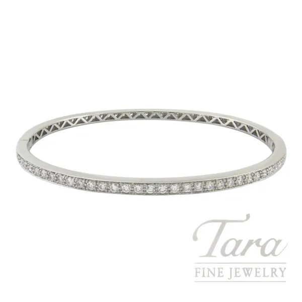 18K White Gold Bangle Bracelet 1.43TDW