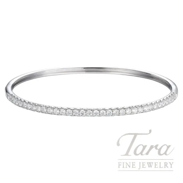 18K White Gold Bangle Bracelet 1.38TDW