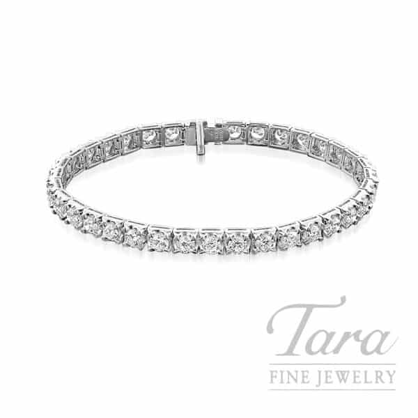 14K White Gold Diamond Tennis Bracelet, 50 Diamonds 5.00TDW, 7"