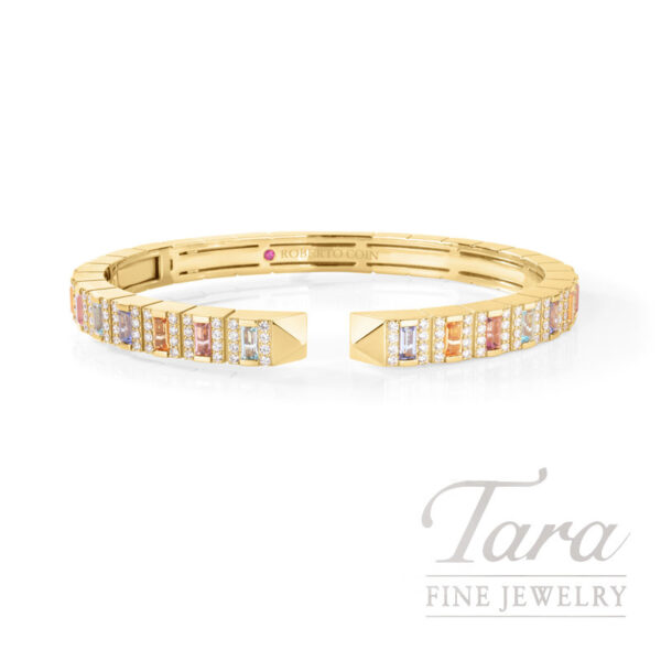 Roberto Coin 18K Yellow Gold Multi-Gemstone Diamond Bangle 24.6G