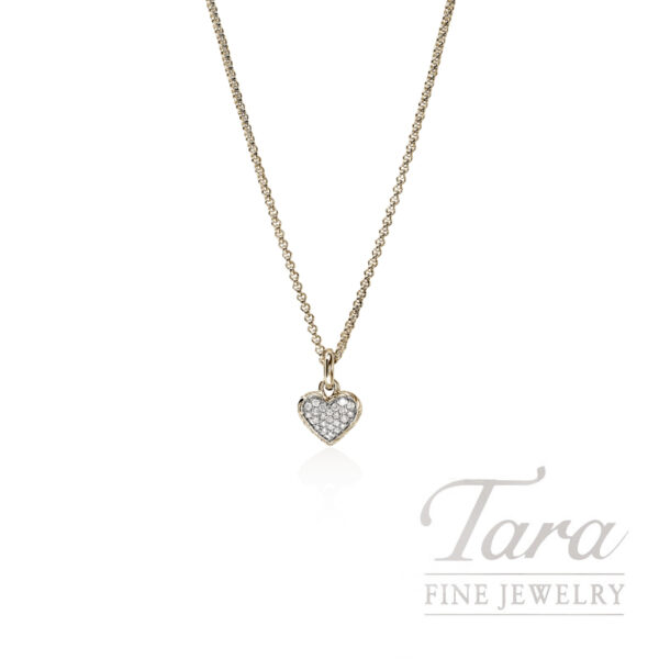 John Hardy Essentials Heart Pendant Necklace, 14K Yellow Gold, Diamonds 0.14TDW
