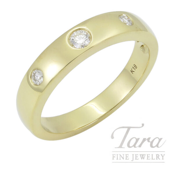 18K Yellow Gold Diamond Band 0.13TDW, 4.29G