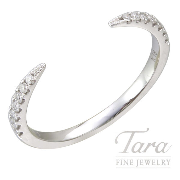 18K White Gold Open Claw Diamond Ring 0.11TDW