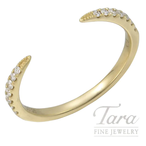 18K Yellow Gold Open Claw Diamond Ring 0.11TDW